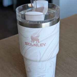 20 oz Stanley White and Pink Swirl Tumbler